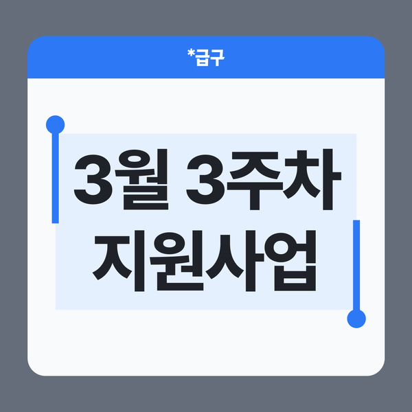 📢 2026년 3월 3주차 소상공인 지원사업 모음